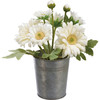 Decorative Metal Gardening Bucket Planter With Artificial Flowers - Gerbera Daisies 9x6 from Primitives by Kathy
