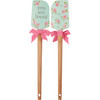 Double Sided Silicone Spatula With Wooden Handle - You Are Loved - Floral Design 13 Inch from Primitives by Kathy