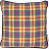 Decorative Cotton Throw Pillow - Pride Plaid Design 12x12 from Primitives by Kathy