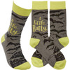 Colorfully Printed Cotton Socks - A Little Batty - Black Bat Design from Primitives by Kathy