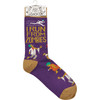 Colorfully Printed Cotton Socks - I Run From Zombies from Primitives by Kathy