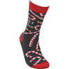 Colorfully Printed Cotton Socks - Sweet But Twisted - Candy Cane Print - Christmas Collection from Primitives by Kathy