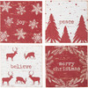 Set of 4 Holiday Red & White Drink Coaster Set - Christmas Themed from Primitives by Kathy