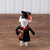 Felt Graduate Mouse Figurine With Graduation Cap & Gown & Diploma 5.5 Inch from Primitives by Kathy