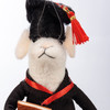 Felt Graduate Mouse Figurine With Graduation Cap & Gown & Diploma 5.5 Inch from Primitives by Kathy
