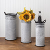 Set of 3 Decorative Galvanzied Metal Buckets - Honeycomb Design from Primitives by Kathy