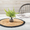 Decorative Round Braided Jute Table Placemat - Black Border Design 15 In Diameter from Primitives by Kathy