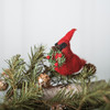 Felt Red Cardinal With Wreath Figurine - 5.5 Inch - Christmas Collection from Primitives by Kathy