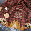 Cotton Kitchen Dish Towel - I Sleep Around - Pine Trees & Mountains 28x28 - Lake & Cabin Collection from Primitives by Kathy