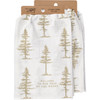 Cotton Kitchen Dish Towel - Welcome To Our Neck Of The Woods 28x28 - Forest Trees from Primitives by Kathy