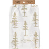 Cotton Kitchen Dish Towel - Welcome To Our Neck Of The Woods 28x28 - Forest Trees from Primitives by Kathy