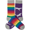 Colorfully Printed Cotton Socks - Mismatched Rainbows & Unicorns from Primitives by Kathy