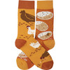 Colorfully Printed Cotton Socks - Chicken & Eggs Mismatched Design from Primitives by Kathy