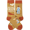 Colorfully Printed Cotton Socks - Awesome Chicken Mom - Farmhouse Collection from Primitives by Kathy