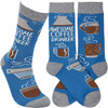 Colorfully Printed Cotton Socks - Awesome Coffee Drinker from Primitives by Kathy