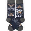 Colorfully Printed Cotton Socks - Awesome Pastor from Primitives by Kathy