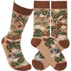 Colorfully Printed Cotton Novelty Socks - I'd Rather Be In Nature - Woodland Creatures & Foilage from Primitives by Kathy