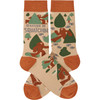 Colorfully Printed Cotton Novelty Socks - I'd Rather Be Squatchin' - Bigfoot Design from Primitives by Kathy