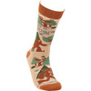 Colorfully Printed Cotton Novelty Socks - I'd Rather Be Squatchin' - Bigfoot Design from Primitives by Kathy