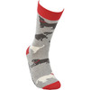 Dog Lover Colorfully Printed Cotton Socks - I Can't Get Up The Dog Is On My Lap from Primitives by Kathy