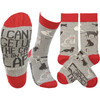 Cat Lover Colorfully Printed Cotton Socks - I Can't Get Up The Cat Is On My Lap from Primitives by Kathy