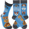 Dog Lover Colorfully Printed Cotton Socks - Owner Of World's Cutest Dog - Happy Faces from Primitives by Kathy