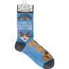Dog Lover Colorfully Printed Cotton Socks - Owner Of World's Cutest Dog - Happy Faces from Primitives by Kathy