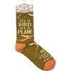 Colorfully Printed Cotton Novelty Socks - It's A Bird It's A Plane - No It's My Last Flying F@#*! From Primitives by Kathy