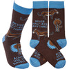 Humorous Colorfully Printed Cotton Novelty Socks - Never Half Ass - Always Use Your Whole Ass from Primitives by Kathy