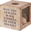 Decorative Wooden Sea Shell Holder Box - May You Always Have A Shell - Anchor Design 4.25 Inch from Primitives by Kathy