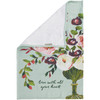 Cotton Hand Towel - Love With All Your Heart - Flower Vase Design 16x28 - Botanical Collection from Primitives by Kathy