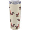 Stainless Steel Coffee Tumbler Thermos- Rise And Shine - Vintage Style Farmhouse Roosters & Chickens from Primitives by Kathy