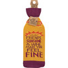 Wine Bottle Sock Holder - Friends Sunshine & Wine Make You Feel Fine from Primitives by Kathy