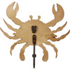 Wood & Metal Wall Mount Hook - Red Rustic Crab Design 7.5 Inch - Beach Collection from Primitives by Kathy