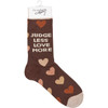 Colorfully Printed Cotton Socks - Judge Less Love More - Heart Pattern from Primitives by Kathy