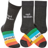 Colorfully Printed Cotton Socks - Not Broken Beautiful from Primitives by Kathy