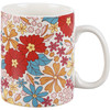 Stoneware Coffee Mug - Groovy Floral Design 20 Oz from Primitives by Kathy