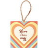 Set of 3 Wooden Hanging Ornaments - Groovy Love Themed from Primitives by Kathy
