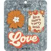 Set of 3 Wooden Refrigerator Magnets - Love More Worry Less from Primitives by Kathy