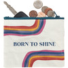 Double Sideds Zipper Wallet - Born To Shine - Rainbow Pattern - 5.25 In - Pride Collection from Primitives by Kathy