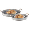 Set of 2 Honeycomb Design Decorative Galvanized Metal Trays from Primitives by Kathy