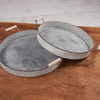Set of 2 Honeycomb Design Decorative Galvanized Metal Trays from Primitives by Kathy