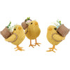 Set of 3 Yellow Spring Chick Figurines - 4.75 In - Easter & Spring Collection from Primitives by Kathy