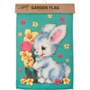 Double Sided Polyester Garden Flag - Vintage Spring Bunny Rabbit & Flowers 12x18 from Primitives by Kathy