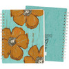 Double Sided Spiral Notebook - Orange Floral Design (120 Lined Pages) from Primitives by Kathy