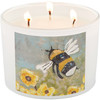 3 Wick Jar Candle - Bumblebee & Flowers - Lavender Scent - 14 Oz - 30 Hours from Primitives by Kathy