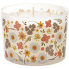 3 Wick Jar Candle - Orange Floral Botanical Design - French Vanilla Scent - 14 Oz - 30 Hours from Primitives by Kathy
