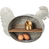 Rustic Metal Wall Shelf - Rooster Shape - 14.5 In x 11.5 In - Farmhouse Collection from Primitives by Kathy