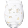 Stemless Wine Glass - I'm Thankful For Wine - Fall Leaves Design - 15 Oz from Primitives by Kathy