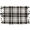 Decorative Entryway Door Mat Area Rug - Black & White Plaid - 36 In x 24 In - Farmhouse Collection from Primitives by Kathy